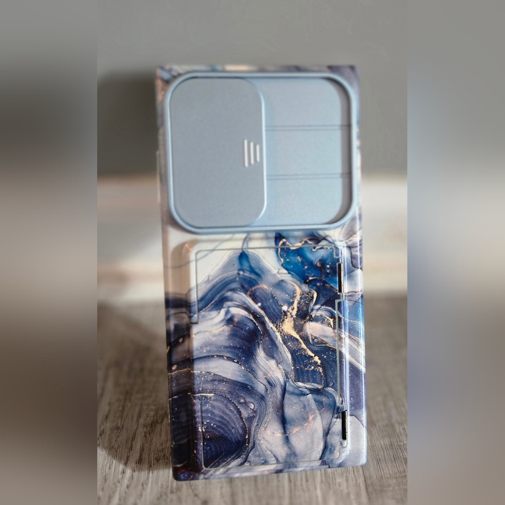 Samsung S24 Phone Case, Polar Cloud Blue Marble Phone Case & Screen Protector - Picture 2 of 15